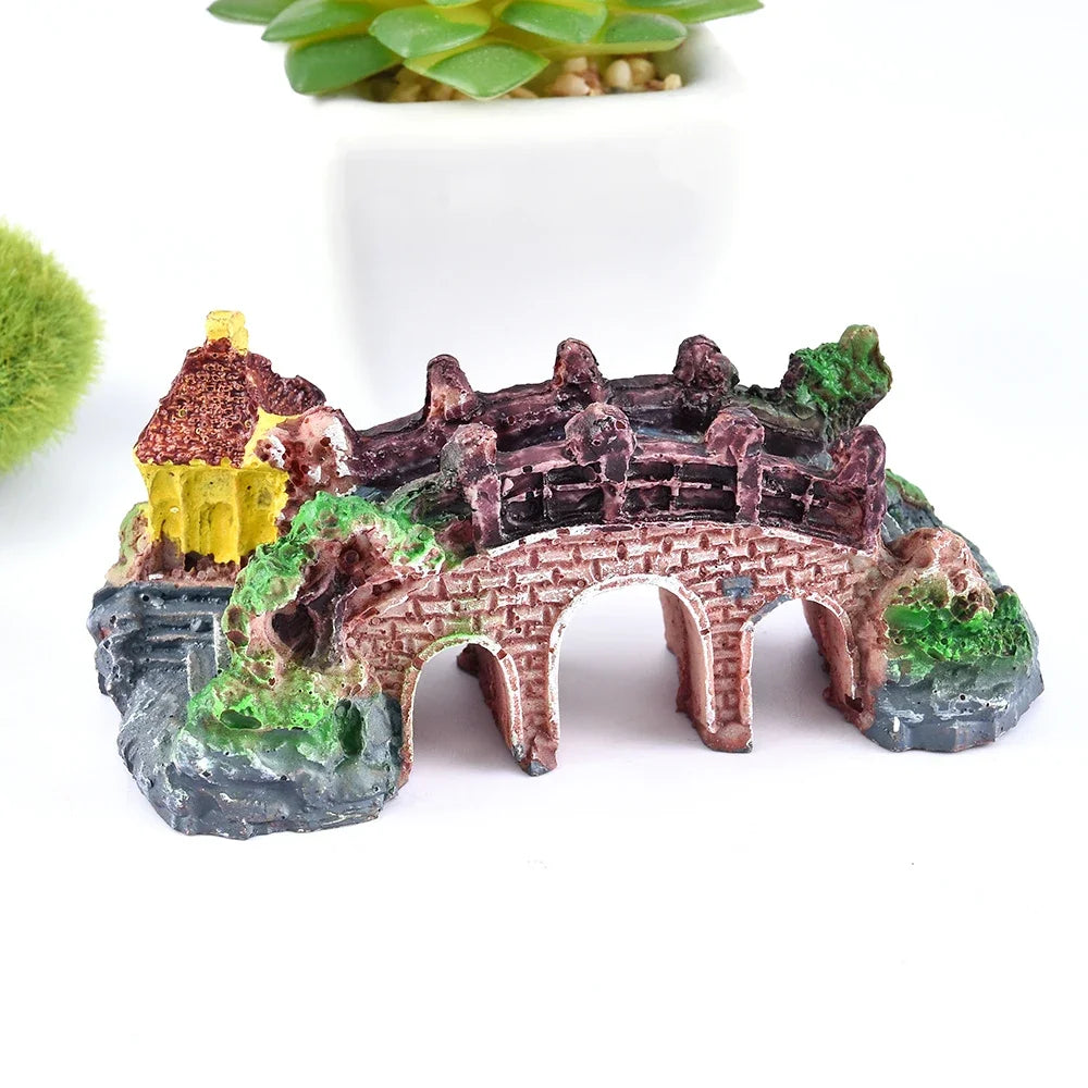 Resin Aquarium Bridge Decoration – Realistic Arch Design
